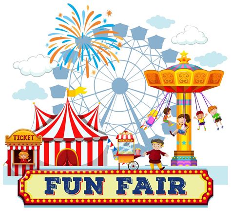 A Fun Fair and Rides 294998 Vector Art at Vecteezy