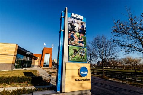 National Collegiate Athletic Association Headquarters. The NCAA regulates athletic programs of ...