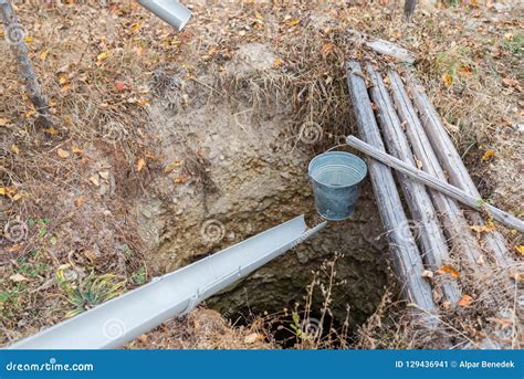 Pvc Pipe Transporting Water from Rooftop in To the Dried Well Stock Image - Image of months ...