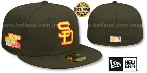 San Diego Padres 1984 WORLD SERIES GOLD-BOTTOM Brown Fitted Hat