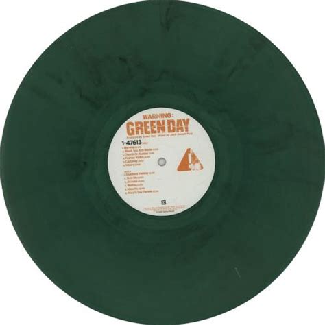 Green Day Warning: - Green Vinyl UK vinyl LP album (LP record) (167025)