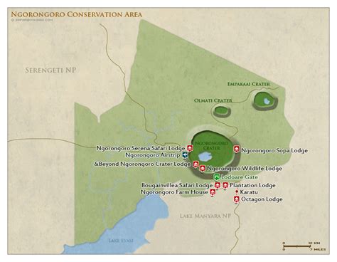 Ngorongoro Map – Detailed map of Ngorongoro Crater