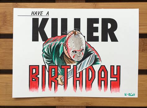 Friday the 13th Birthday Cards Jason Friday the 13th Birthday Card Horror Card Card for ...