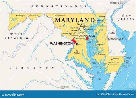 Political Map Of Maryland Political Map Of The State Of Maryland ...