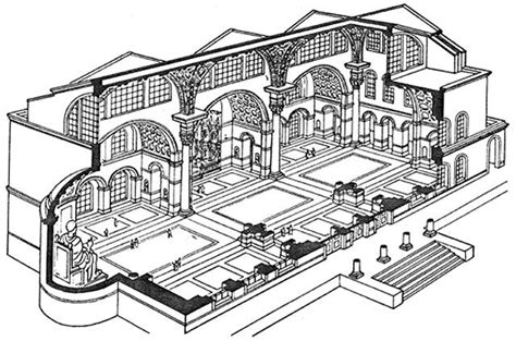 Basilica of Maxentius - isometric drawing | Ancient roman architecture, Ancient architecture ...