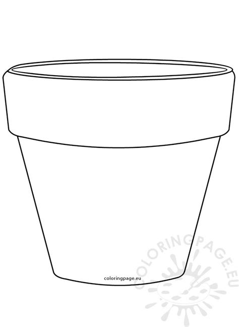 Printable Flower Pot Shape Image – Coloring Page Sketch Coloring Page | Flower printable ...