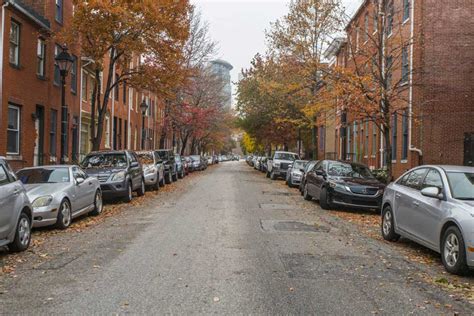 Residential street in Pigtown, Baltimore, MD