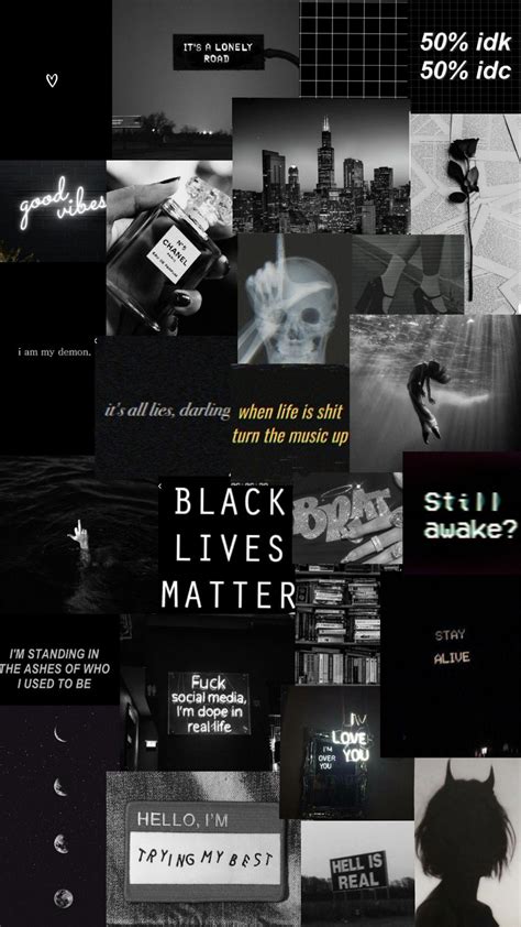 Black|Dark tumblr collage wallpaper | Black aesthetic wallpaper ...