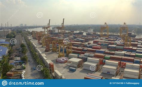 Port Aerial View stock photo. Image of cargo, bangkok - 157154198