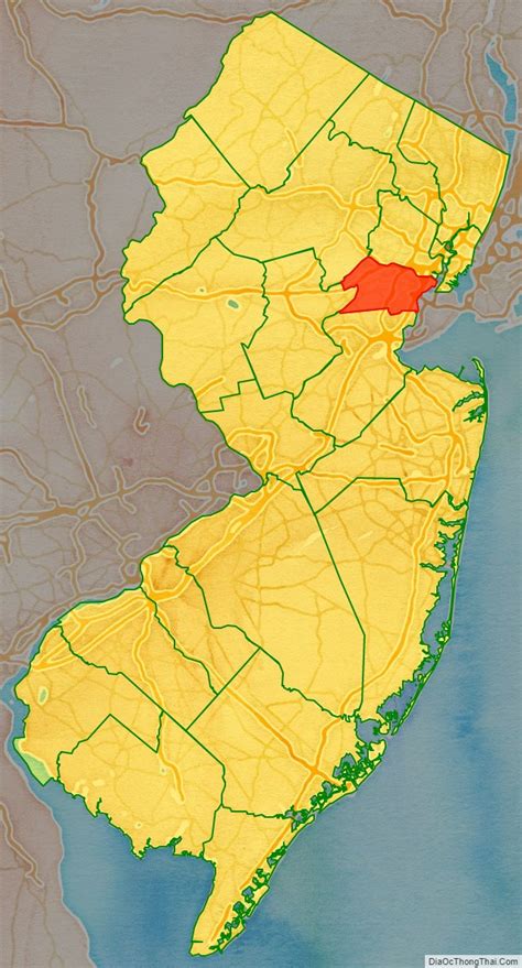 Map of Union County, New Jersey - Địa Ốc Thông Thái