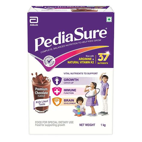 Pediasure Health & Nutrition Premium Chocolate Drink Powder 1Kg Refill pack, Complete & Balanced ...