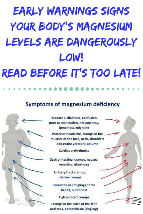 EARLY WARNINGS SIGNS YOUR BODY’S MAGNESIUM LEVELS ARE DANGEROUSLY LOW! READ BEFORE IT’S TOO LATE ...