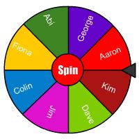 Random Name Picker Wheel - Full Screen!