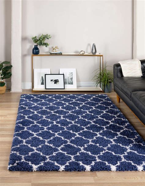 Navy Blue 5' x 8' Marrakesh Shag Rug | eSaleRugs