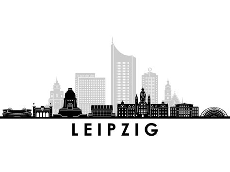 LEIPZIG Sachsen Germany SKYLINE City Outline Silhouette Vector - Etsy UK