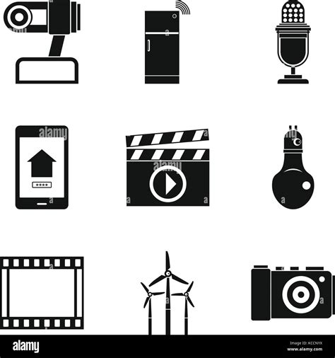 Show icons set, simple style Stock Vector Image & Art - Alamy