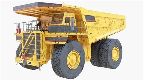 Dump Haul Mining Truck - Proper High Poly With Cabin Interior 3D model rigged | CGTrader