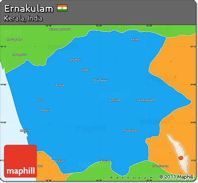 Free Political Simple Map of Ernakulam