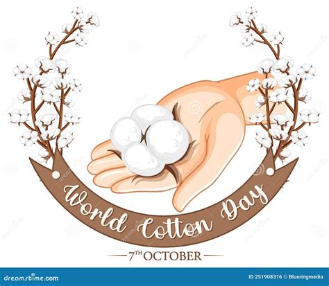 World Cotton Day Banner Template Stock Vector - Illustration of natural, flower: 251908316