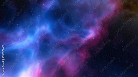 red-violet nebula in outer space, horsehead nebula, unusual colorful nebula in a distant galaxy ...