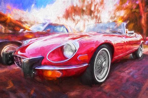 1975 Jaguar XKE V12 Convertible Painted Photograph by Rich Franco ...