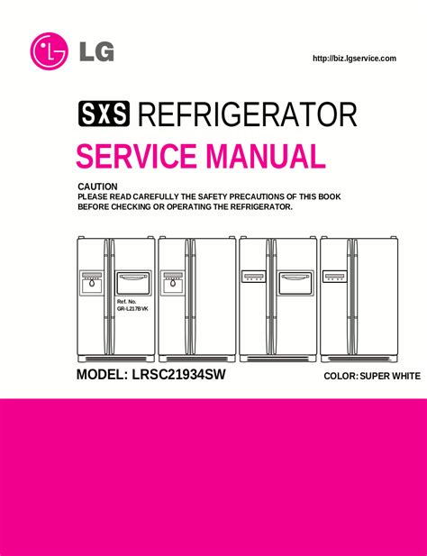 LG Refrigerator Service Manual Model LRSC21934SW