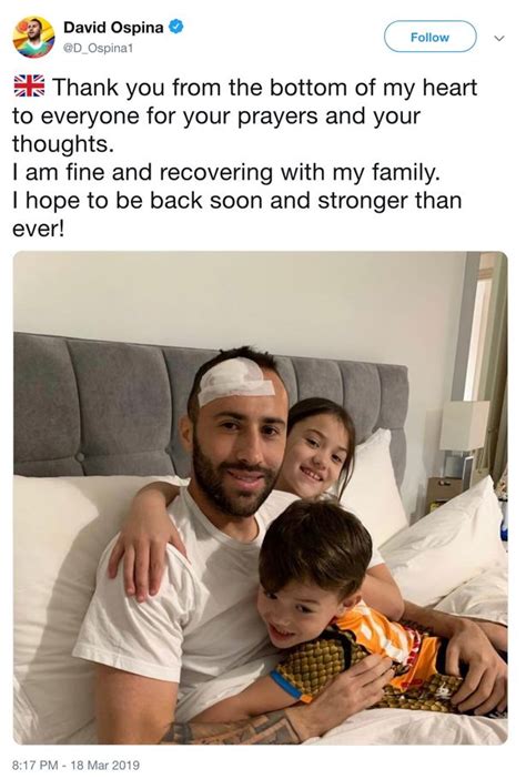 David Ospina shares adorable family photo and thanks fans for well wishes - Mirror Online