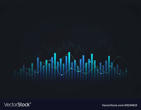 Financial chart with glowing growth Royalty Free Vector