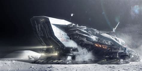 Moon Mining: Harvester, Adam Burn | Science fiction artwork, Spaceship art, Sci fi art