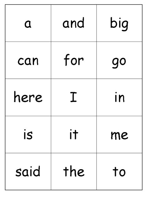 childrens pre k sight words dolch words list pdf chart templates - 23 kindergarten sight words ...