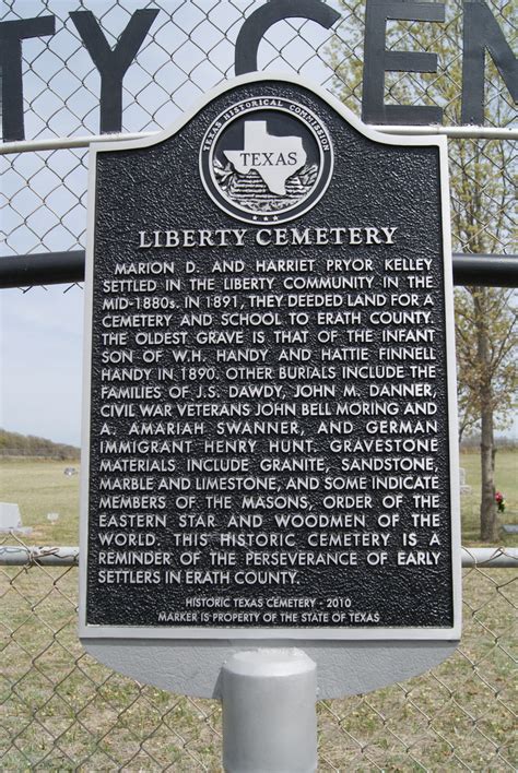 Liberty Cemetery - TEXAS HISTORICAL MARKERS