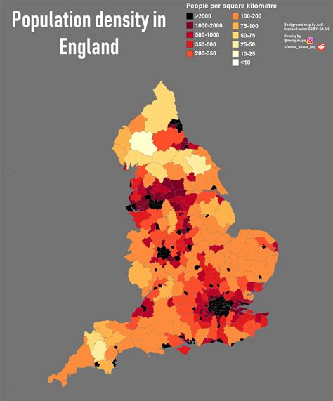 Population density in England [OC] : r/MapPorn