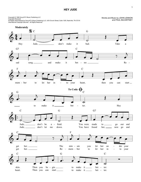 The Beatles - Hey Jude sheet music