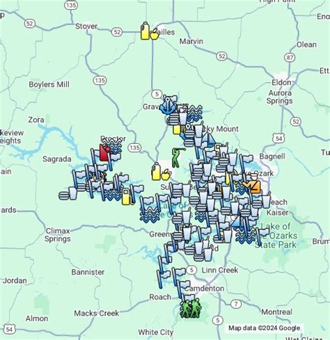 Lake Of The Ozarks Map With Bars - Maping Resources