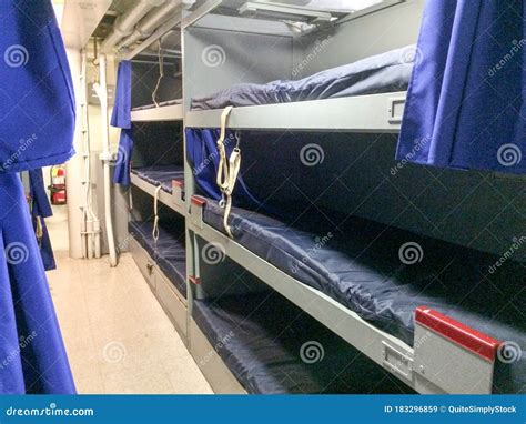 Bunk Beds on Board Navy Naval Ship for War Stock Image - Image of ...