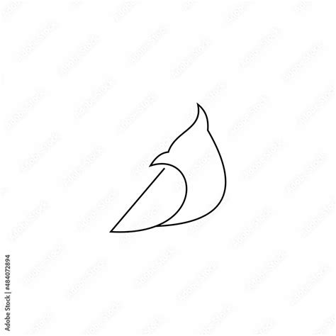 Line art Blue jay bird logo design vector illustration Stock Vector ...