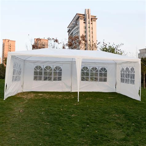 10 x 20 White Party Tent Canopy Gazebo w/ 4 Sidewalls