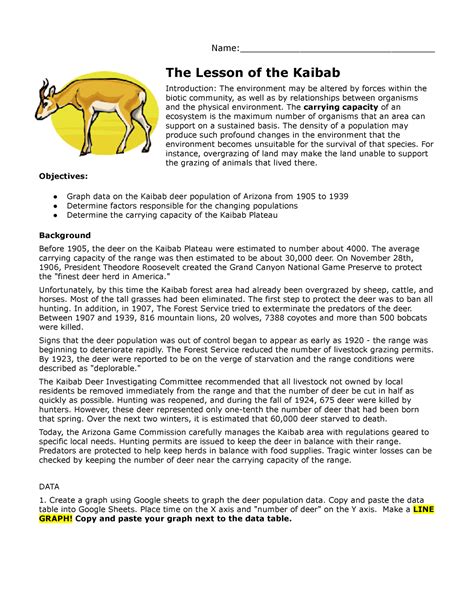 Kaibab and Deer Analysis - Name ...