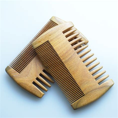 Wood Pocket Beard & Mustache Comb Double Side Fine Wide Tooth Hair Comb ...