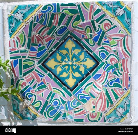 details of park guell architecture by gaudi Stock Photo - Alamy
