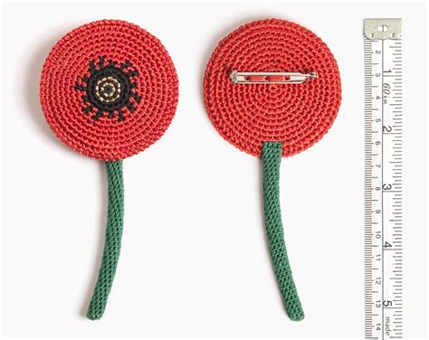 POPPY Crochet Brooch - Etsy