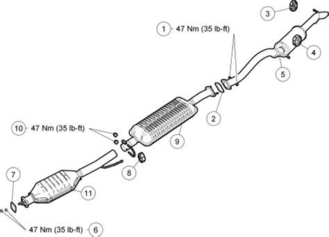 2005 Ford escape exhaust system diagram