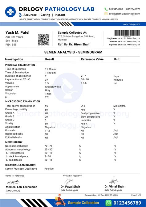 Semen Analysis Report Format: 10 Key Guidelines, PDF & Example - Drlogy