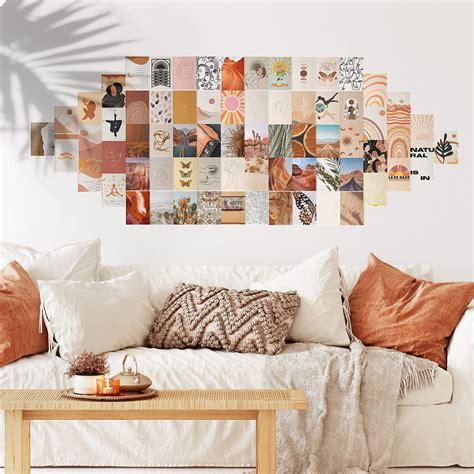 Boho Bedroom Decor, Boho Wall Collage Kit Aesthetic Pictures, 70pcs Boho Posters for Boho Wall ...