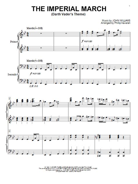 The Imperial March (Darth Vader's Theme) sheet music by Phillip Keveren (Piano Duet – 151669)