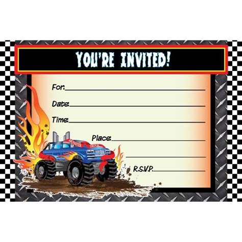 Awesome Monster Truck Birthday Invitations Ideas | Monster trucks birthday party, Truck party ...