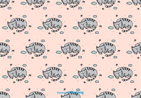 Sleeping Cat Vector Pattern 158997 Vector Art at Vecteezy