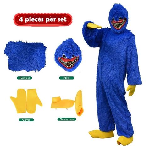 Huggy Wuggy Jumpsuit Costume with Mask in 2022 | The mask costume, Costumes, Jumpsuit