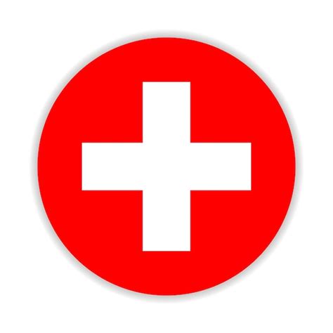 Drapeau Rond De La Suisse. Illustration Vectorielle. | Vecteur Premium