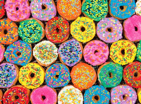 Donuts with Colored Icing and Sprinkles, 300 Pieces, RoseArt | Puzzle Warehouse